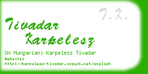 tivadar karpelesz business card